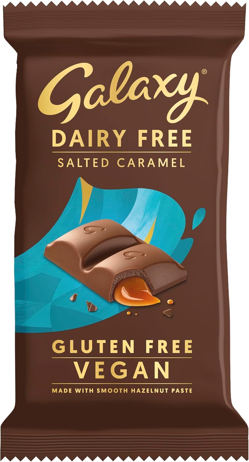 Galaxy Dairy Free Chocolate Bar – Classic – Dairy Free, Vegan, Plant-Based, Smooth & Creamy, Gluten Free, Milk Alternative, Suitable for Vegans, Lactose Free, Delicious Vegan Snack, 100g