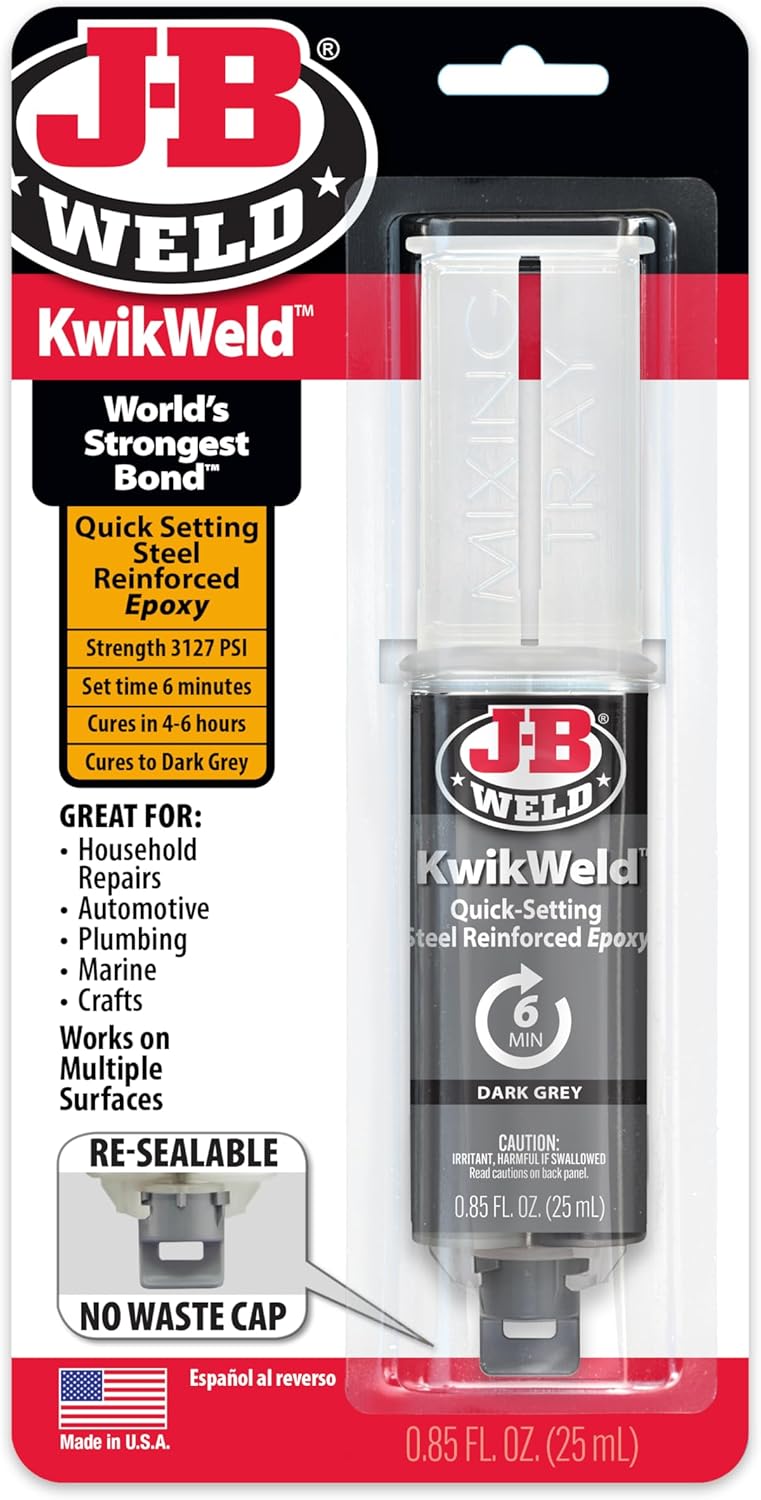 JB WELD KWIKWELD - 6 MINUTE STEEL EPOXY | Strong, Lasting Repairs To Metal & Multiple Other Surface Types | 50176UK