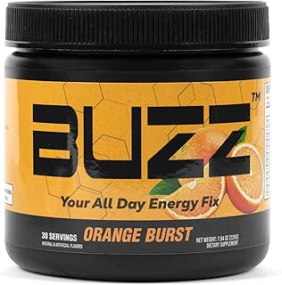 Morning Buzz Energy Drink Powder - Energy Boost Drink Mix - Sugar-Free Energy with Antioxidants - Morning Kickstart and Sports Nutrition Endurance Product - 30 Servings, Orange Burst, 8 Ounces