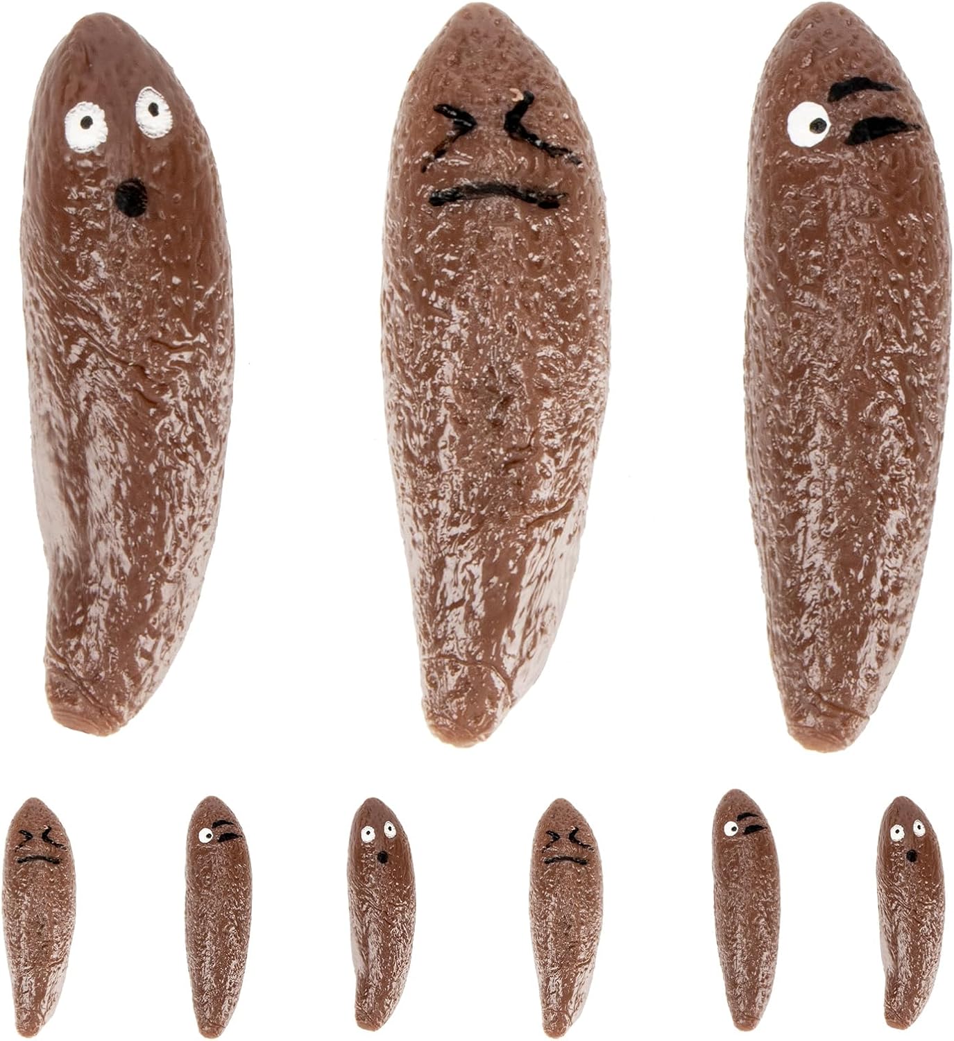 Flinging Poop Finger Toys - 9Pack Stretchy Poop Finger Slingshot Toys Cute Fake Poop Toys Poop Emoji Flying Games Stress Relief Toys Novelty Prank Gift for Halloween April Fools' Day