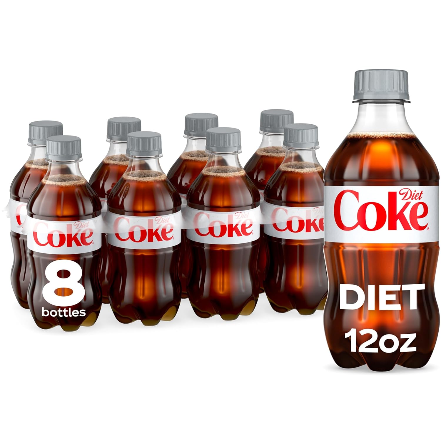Diet Coke Diet Soda, 12 fl oz Bottles, 8 Pack - Cola Soft Drink