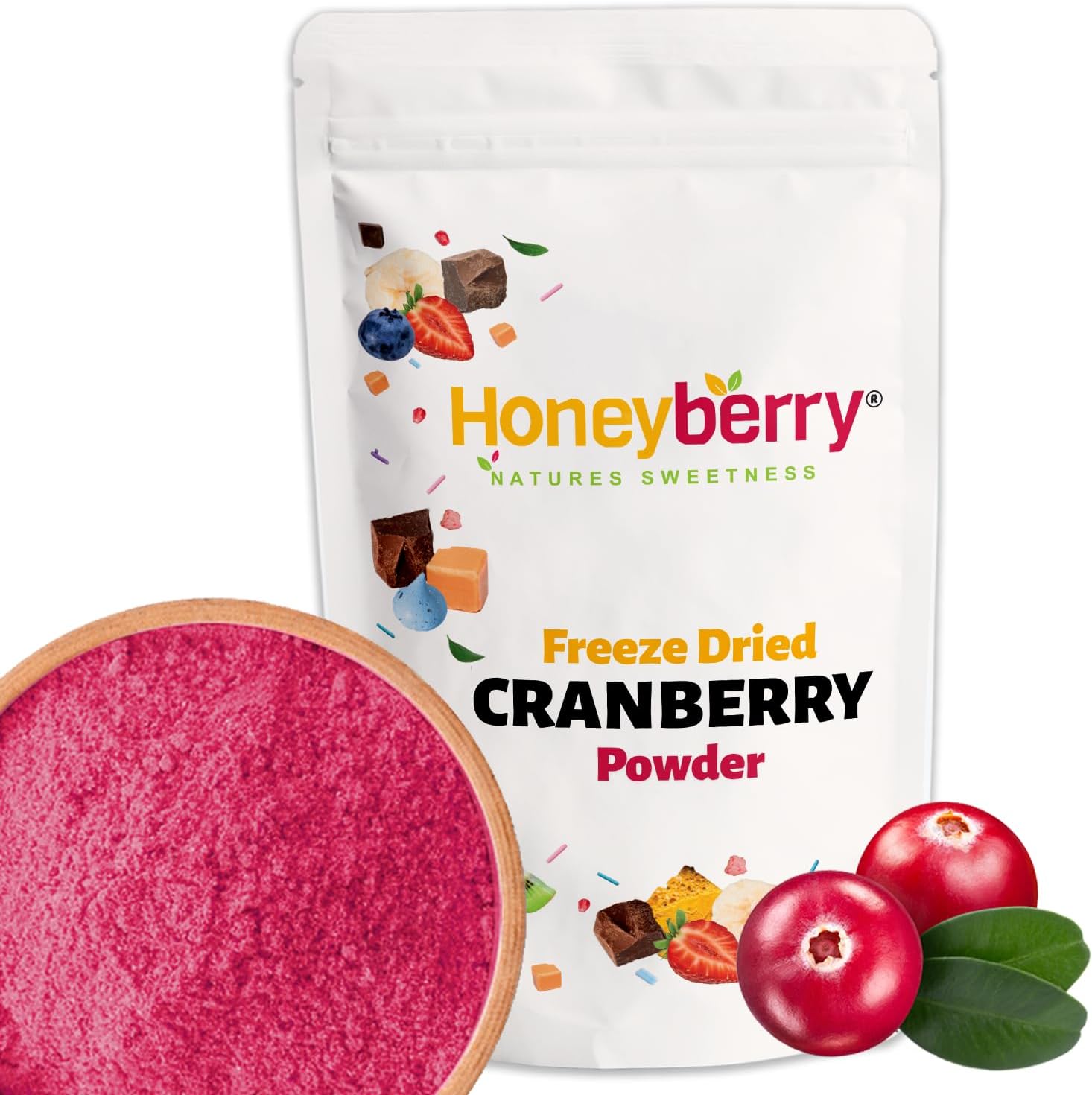 Freeze Dried Cranberry Powder 100g - No Added Sugar, All Natural & Pure Superfood Powder - Freeze Dried Powdered Cranberries Perfect for Baking, Smoothies or Desserts