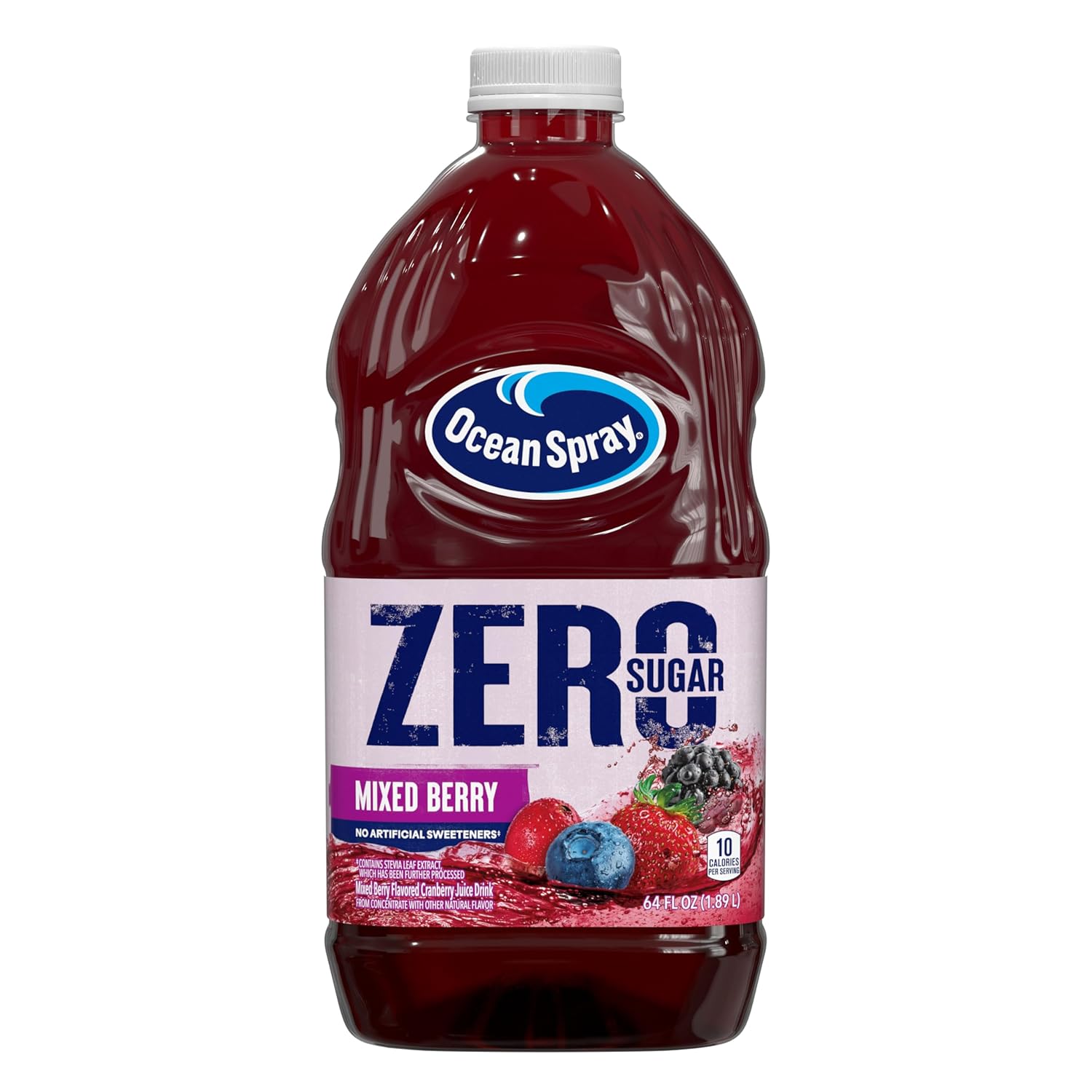 Ocean Spray® ZERO Sugar Mixed Berry Juice Drink, Cranberry Juice Drink Sweetened with Stevia, 64 Fl Oz Bottle