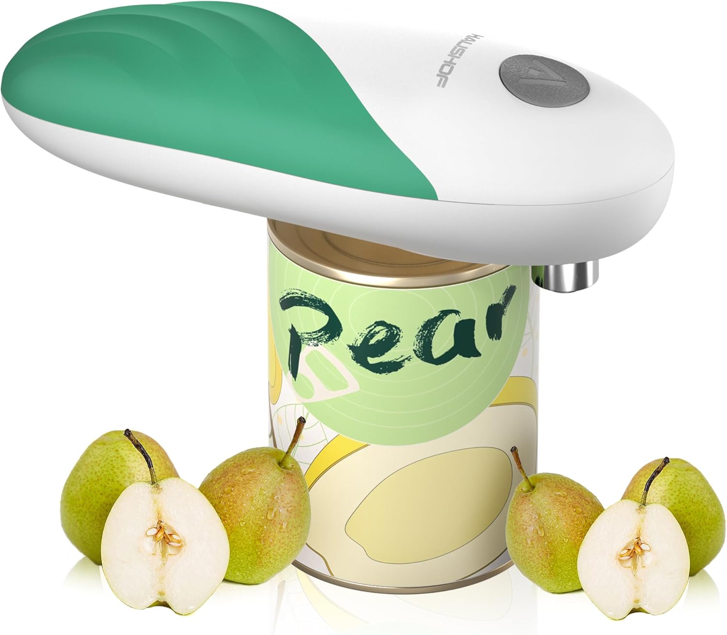 HAUSHOF Electric Can Opener, Automatic Tin Opener with One Touch Switch, Hands-Free and Smooth Edge Battery Tin Openers for The Elderly and Arthritic, Green