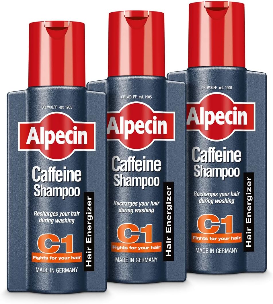 Alpecin Caffeine Shampoo C1 250 ml (Pack of 3) | Against Thinning Hair | For Stronger and Thicker Hair | Natural Hair Growth for Men | Hair Care Made in Germany
