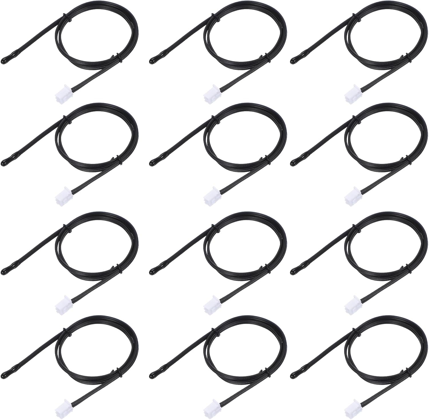 PATIKIL 10K NTC Temperature Sensor, 12 Pcs 15.7 Inch 1% 3950 Waterproof Epoxy Temperature Sensor Probe Temp Sensor Digital Temperature Transmitter Extension for Air Conditioner Fridge