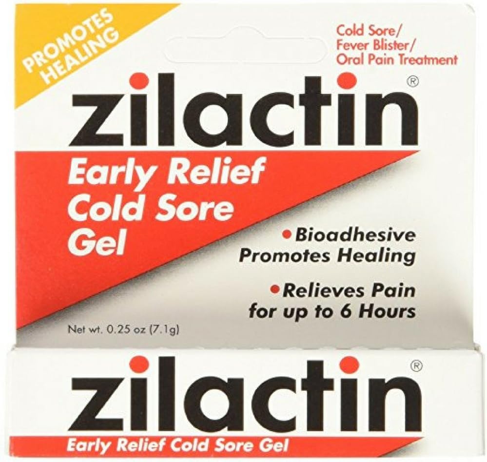 Zilactin Cold Sore Gel, Medicated Gel - 0.25 OzGel
