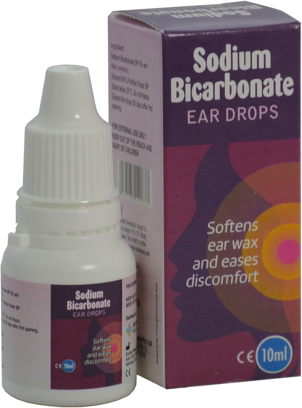 Sodium Bicarbonate Ear Drops (Sai-Meds) Softens Ear Wax and Eases Discomfort (1 Pack)