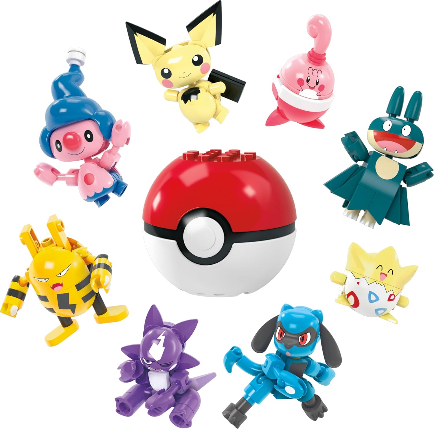 MEGA Pokemon Building Toys Set Trainer 8 Pack with 189 Pieces, 8 Articulated and Poseable Characters, 2 Inches Tall, for Kids