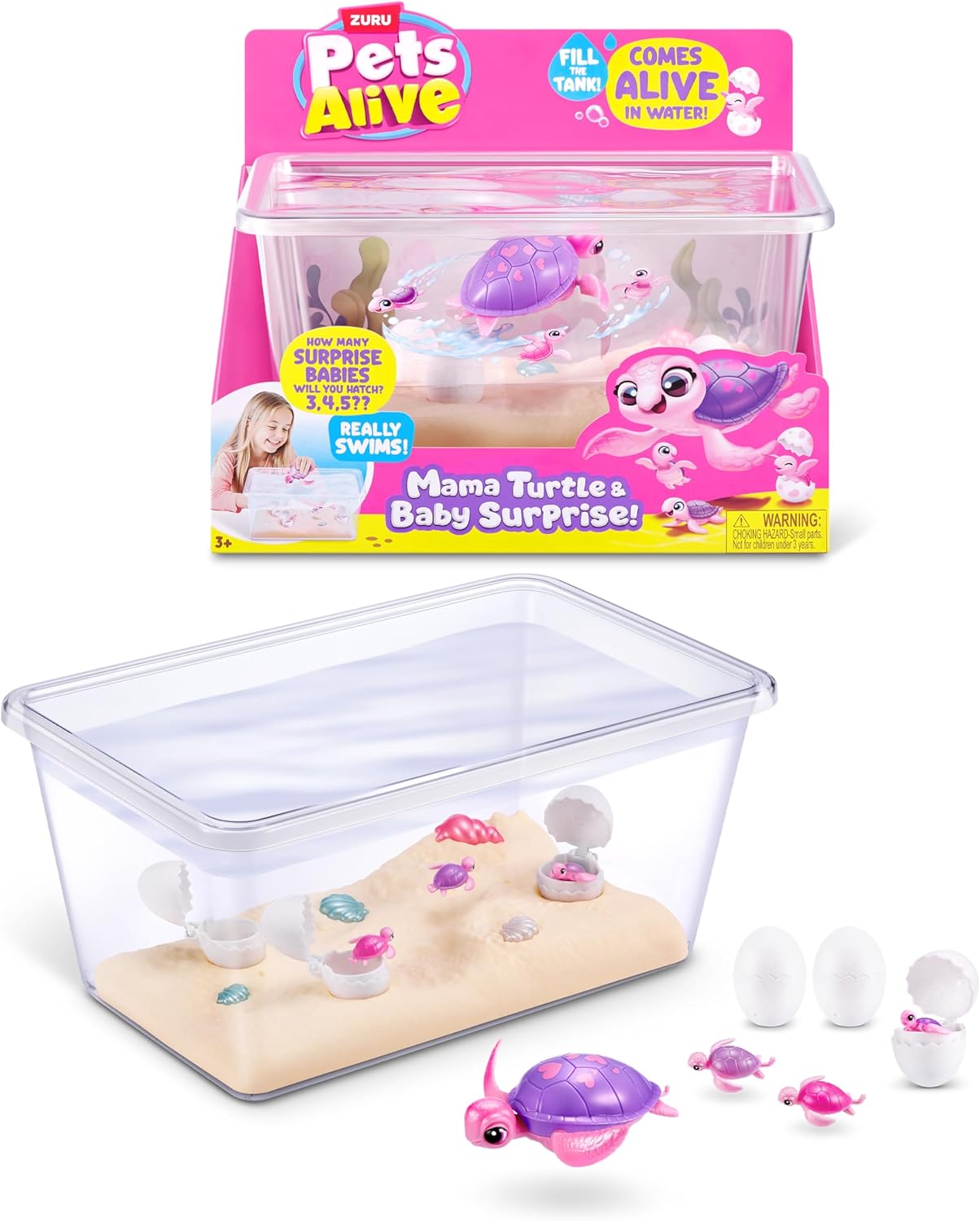 Pets Alive Mama Turtle Surprise by ZURU, Robot Toy Pet Turtle