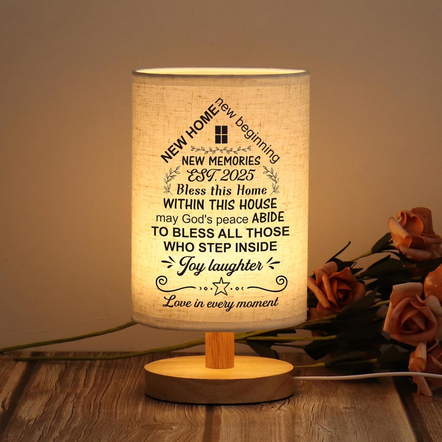WSYEAR House Warming Gifts New House Decor, Table Lamp Best Housewarming Gifts 2025 New Home Gift Ideas Women Couple, New Home New Adventure New Memories