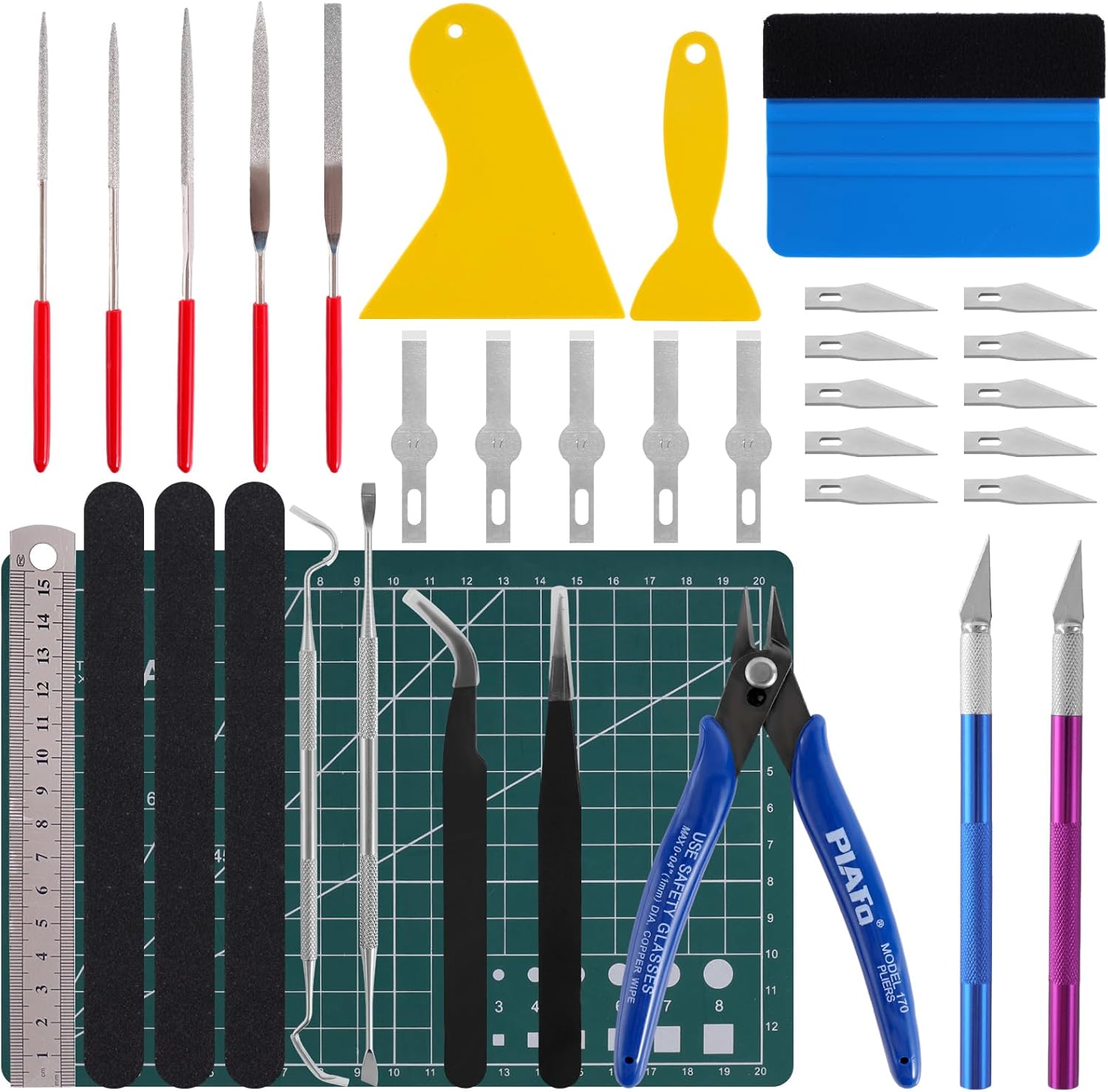 30Pcs Gundam Model Tools Kit, Hobby Basic Tool Craft Set, Model Basic Tools Craft Set, Hobby Building Tools Kit, DIY Craft Tool Set for Gundam Car Model Building Repairing and Fixing
