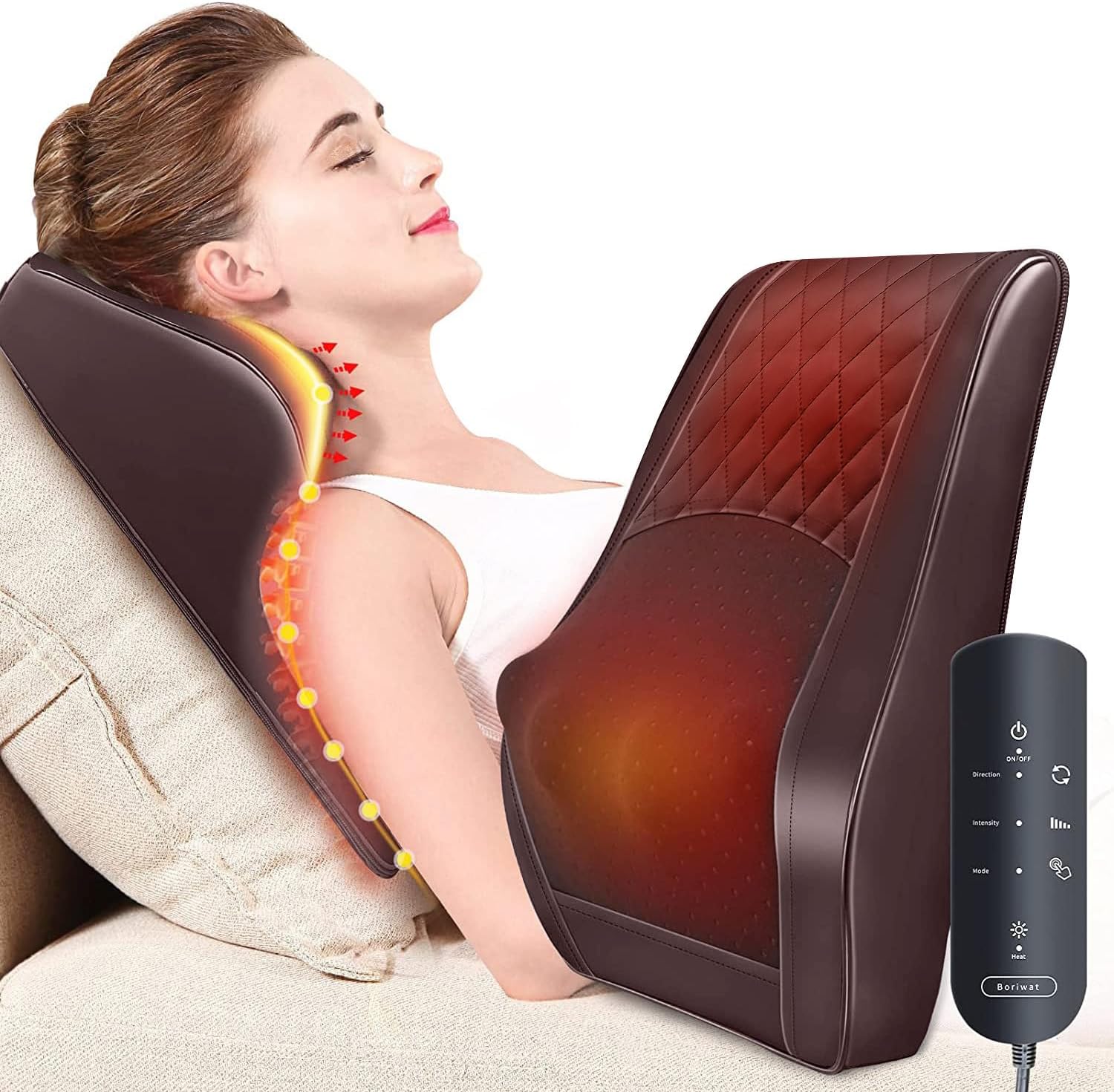 Back Massager Neck Massager with Heat, Shiatsu Massage Pillow for Pain Relief, Massagers for Neck and Back, Shoulder, Leg, Christmas Gifts for Men Women Mom Dad, Stress Relax at Home Office and Car