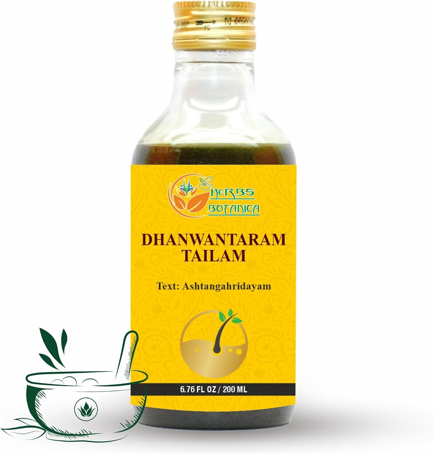 Dhanwantharam Thailam Oil for Massage Oil, Support Overall Relaxation, Prevent Stretch Marks, Moisturizes Skin, Natural Strength After Delivery 200 Ml
