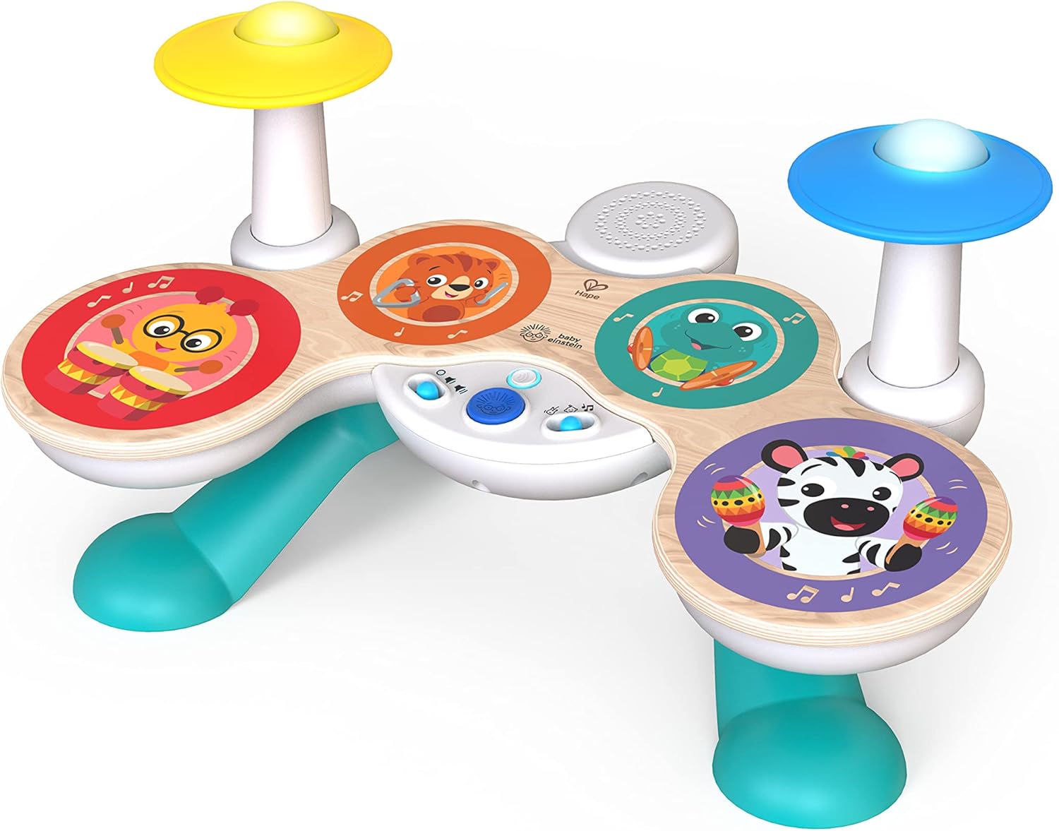 Baby Einstein, Together in Tune Drums​ Safe Wireless Wooden Musical Toddler Toy, Magic Touch Collection, Age 12 months+