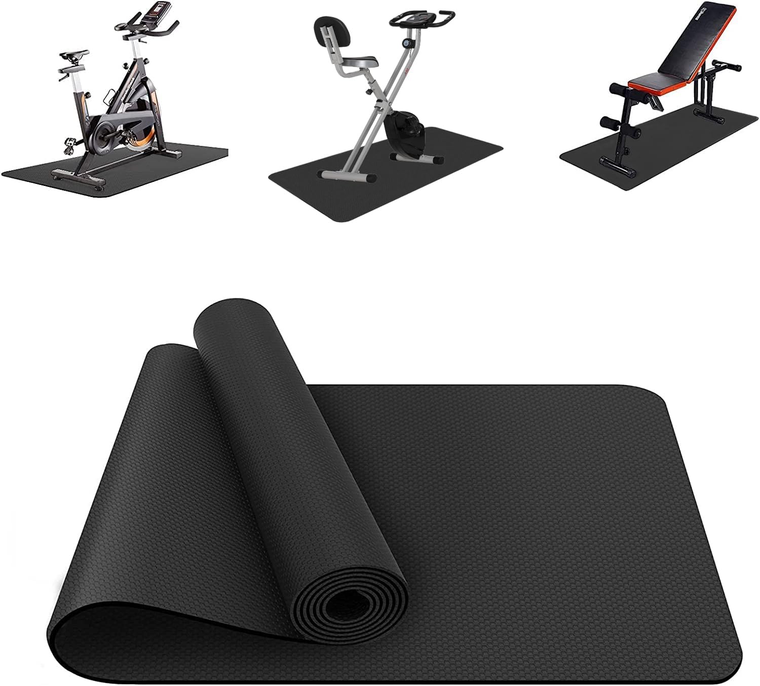 Treadmill Mat, Exercise Equipment Mat Heavy-Duty Protective Floor Mat for Under Stationary Bike, Spin Bike, Fitness Equipment