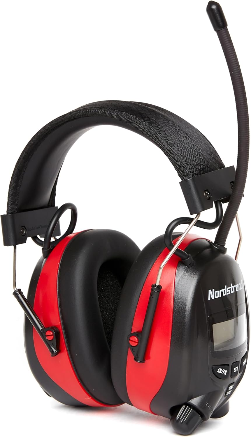 Nordstrand Electronic Ear Defenders - Headphones with Radio Built in - Wireless AM FM Radio Ear Defender Muffs for Adults - Safety Headset with Hearing Protection & Noise Reduction NRR 25dB