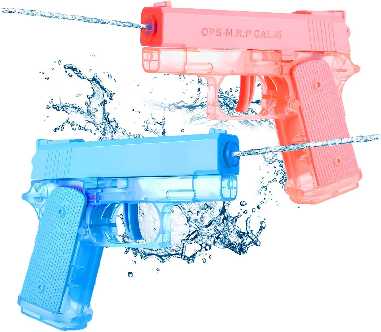 Cool Small Manual Water Guns 2 Pack - Super Squirt Water Pistol Toys for Kids&Aldult, Summer Outdoor Beach Pool Play, No Battery Needed, Aldult Boys Girls Gifts (Pink-MSG)