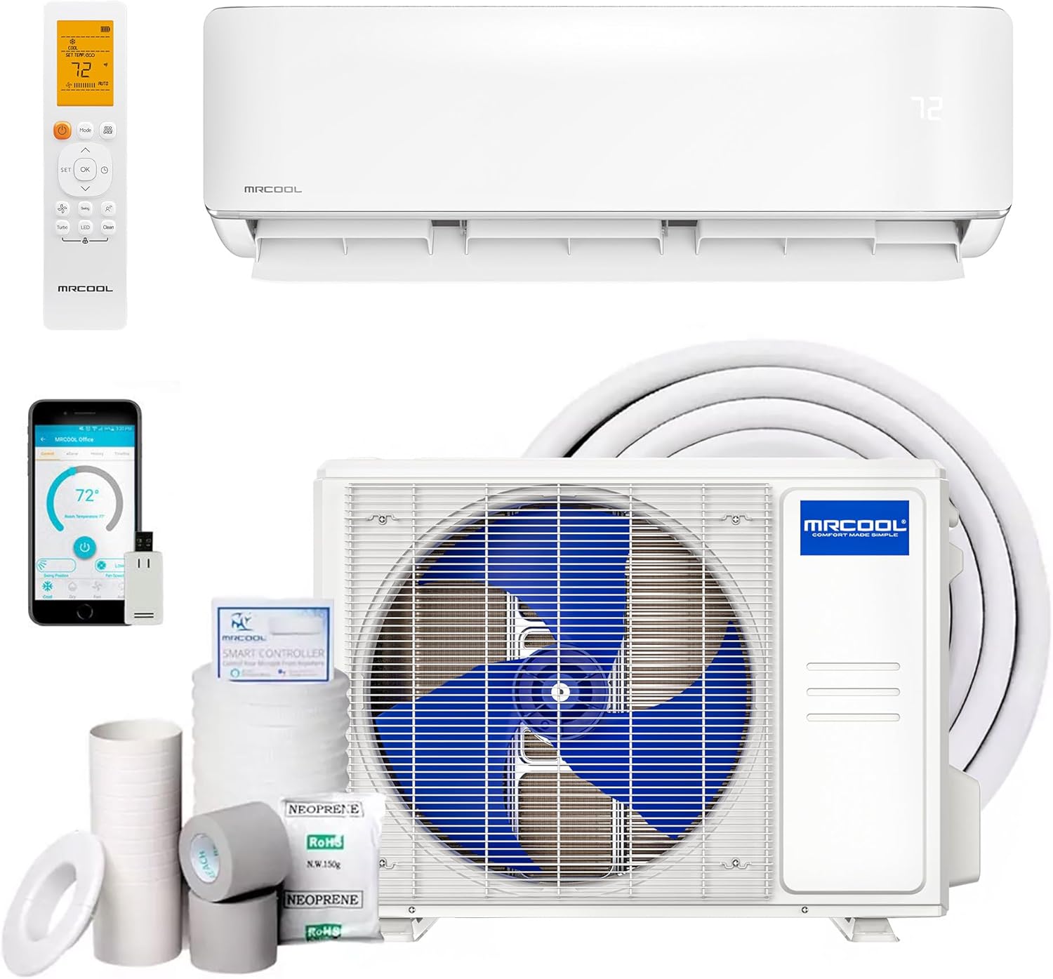 MRCOOL 9,000 BTU Ductless Mini Split Air Conditioner Heat Pump System w/Heating & Cooling - Indoor Air Conditioning Unit for Home, Office, and Commercial Space