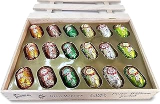 Andy Anand European liqueur Flavored Dark Chocolate Bottles, Assortment Of Premium Selection, Filled with Top-Shelf liquor, Packed in a Wooden Gift Box - 18 Count