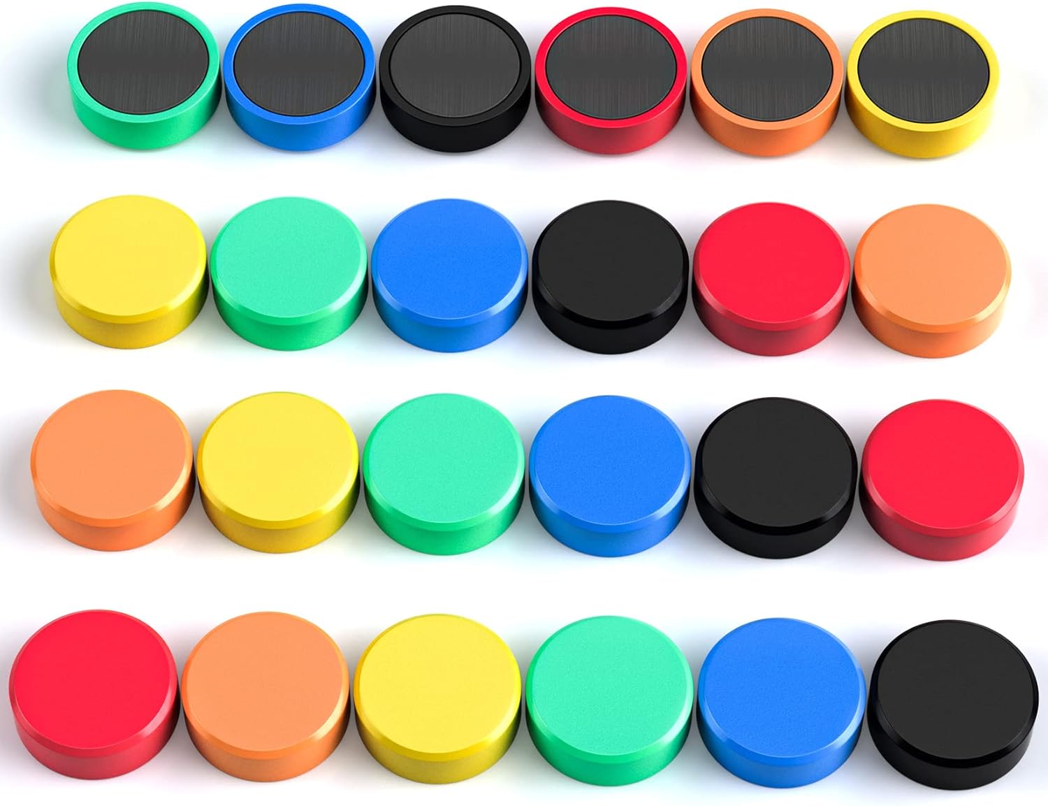 FINDMAG 24 Pack Fridge Magnets, Whiteboard Magnets, Strong Refrigerator Magnet, Colourful Round Magnets for Notice Board, Classroom, Home, School, Office, Lockers, Picture, DIY, Whiteboard