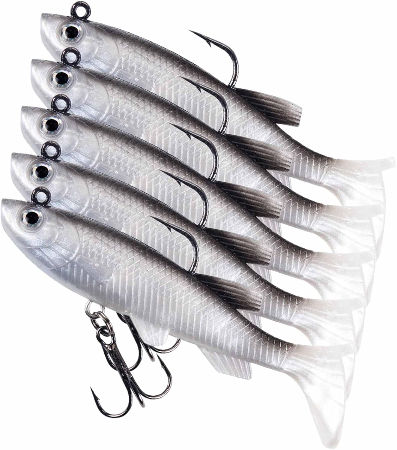 5 Pcs Sea Fishing Tackle Bionic Fish Hook Fishing Lures For Bass Fishing Hooks Artificial Bait Pike Fishings Lures Freshwater Saltwater Bass Fishings Lures Kit, Bait Elastic