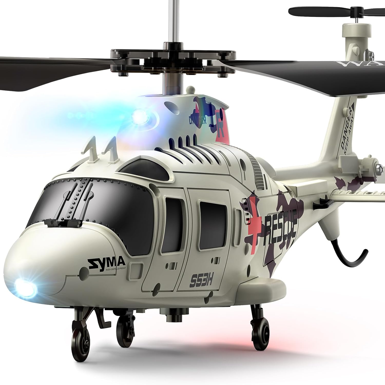 SYMA Remote Control Helicopter - S53H Rescue RC Helicopters with Upgraded Protection System, Lifelike Simulation, Easy to Fly, Educational Toy & Gift for Boys Girls Beginners