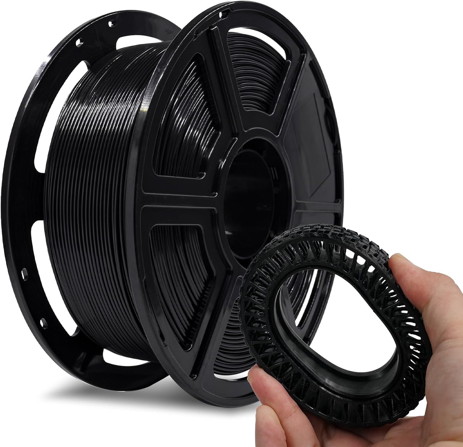 Flashforge PLA Flexible 3D Printer Filament, 3D Printing Filaments 1kg Spool-Dimensional Accuracy +/- 0.02mm, Environmental Friendliness, no Smoke and no Odor (Black, PLA Flexible)