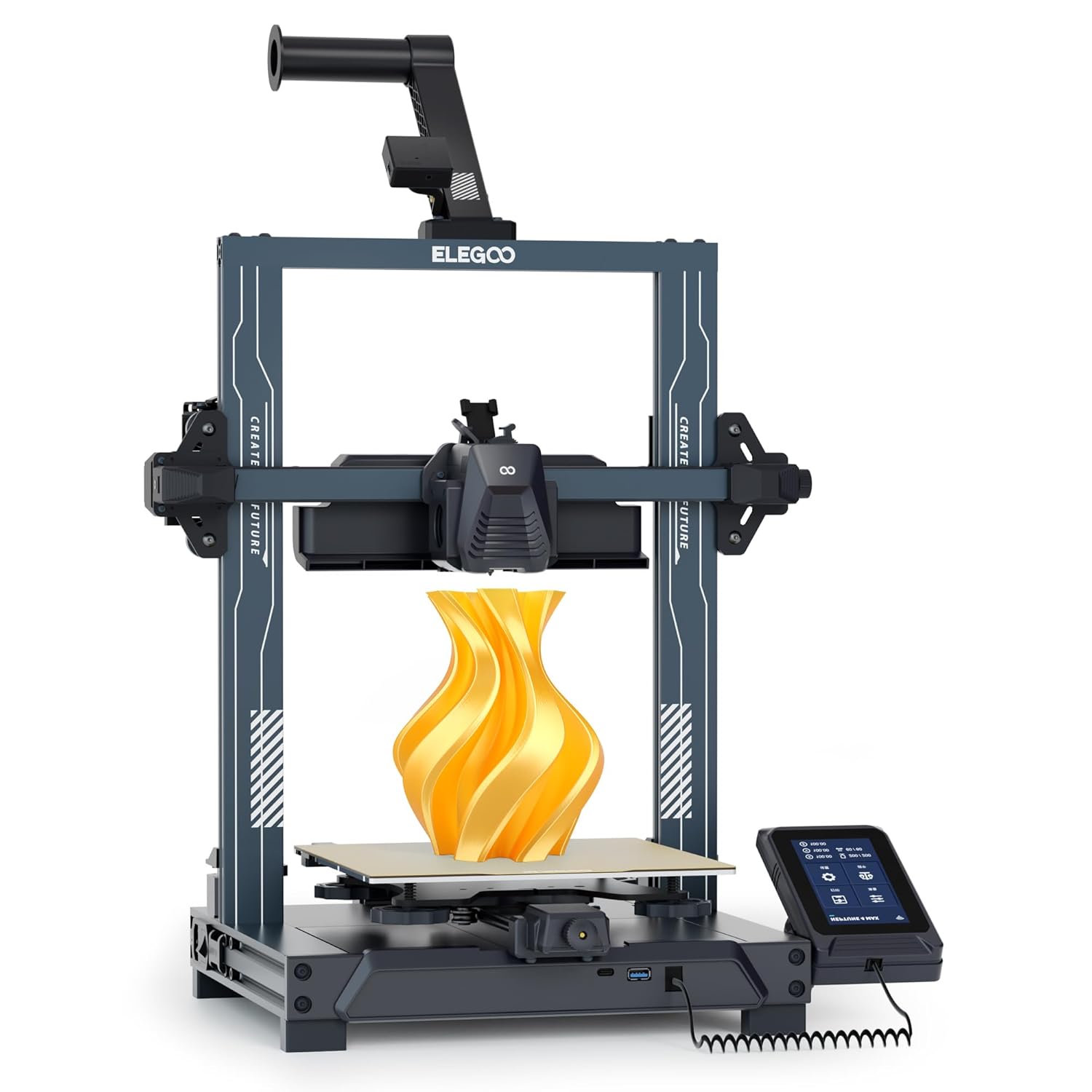 ELEGOO Neptune 4 Pro 3D Printer, 500mm/s High Speed FDM Printer with Auto Leveling, Segmented Heatbed and All-Metal Guide Rails, 225x225x265mm Printing Size