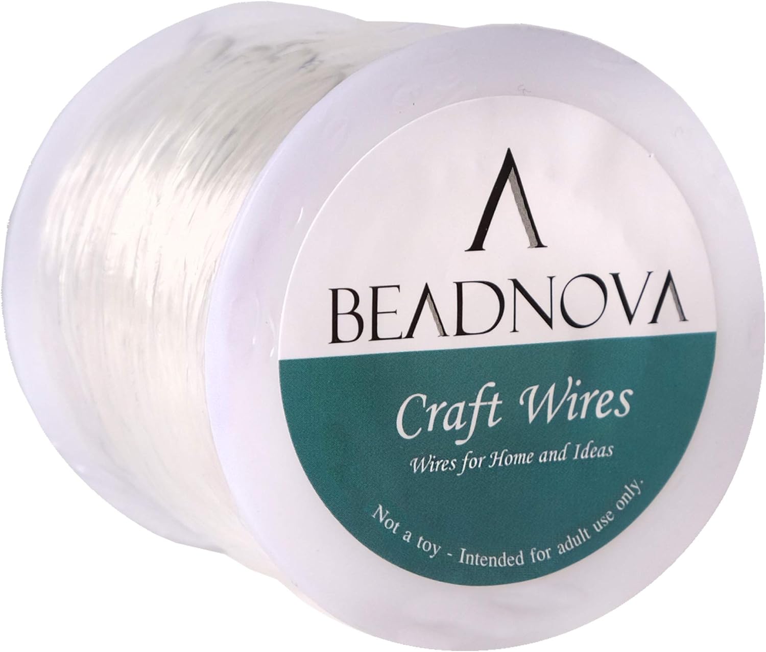 BEADNOVA 0.8mm Bracelet String Clear Craft Wire Stretch String Cord for Jewelry Making Beading Thread Elastic Thread Cord (100m)