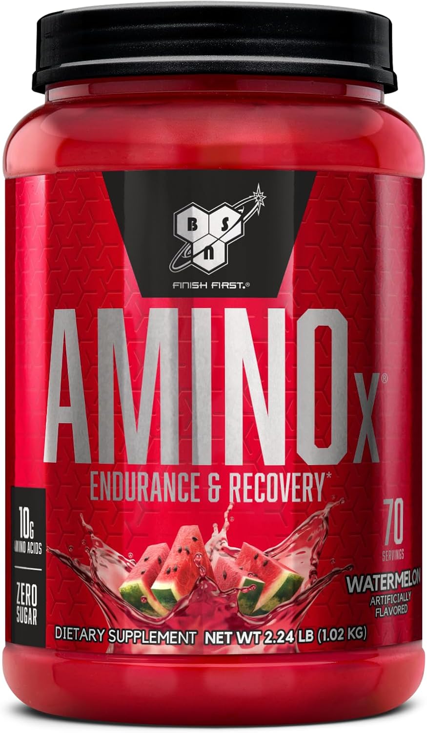 BSN Amino X Post Workout Muscle Recovery & Endurance Powder with 10 Grams of Amino Acids Per Serving, Flavor: Watermelon, 70 Servings