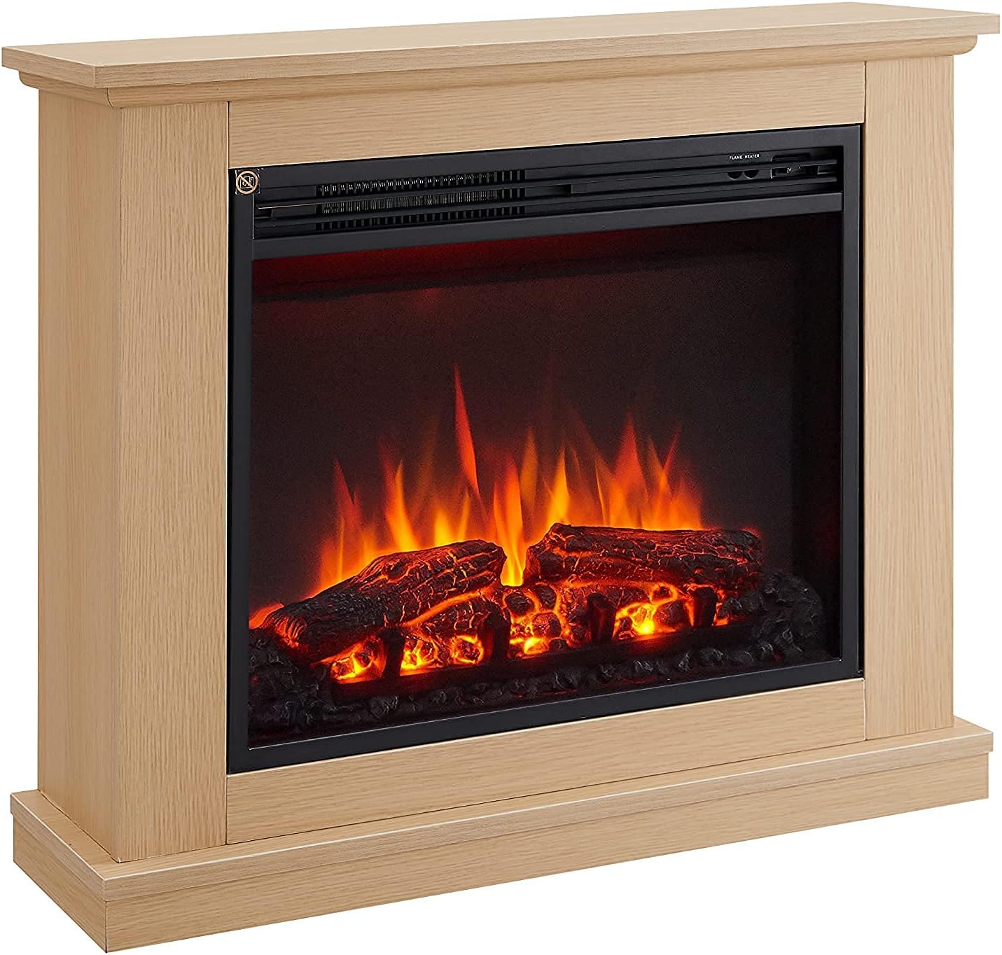 FLAMME Ashbourne Fireplace with 32" surround with 2kW Fireplace Heater Natural Oak Multiple Colours Available