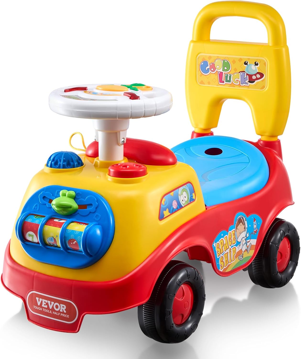 VEVOR Ride On Push Car for Toddlers, Ages 19+ Months, Ride Racer, Sit to Stand Toddler Ride On Toy, Kids Ride On Car with Music Steering, Horn & Under Seat Storage, Ride On Toy for Boys Girls,