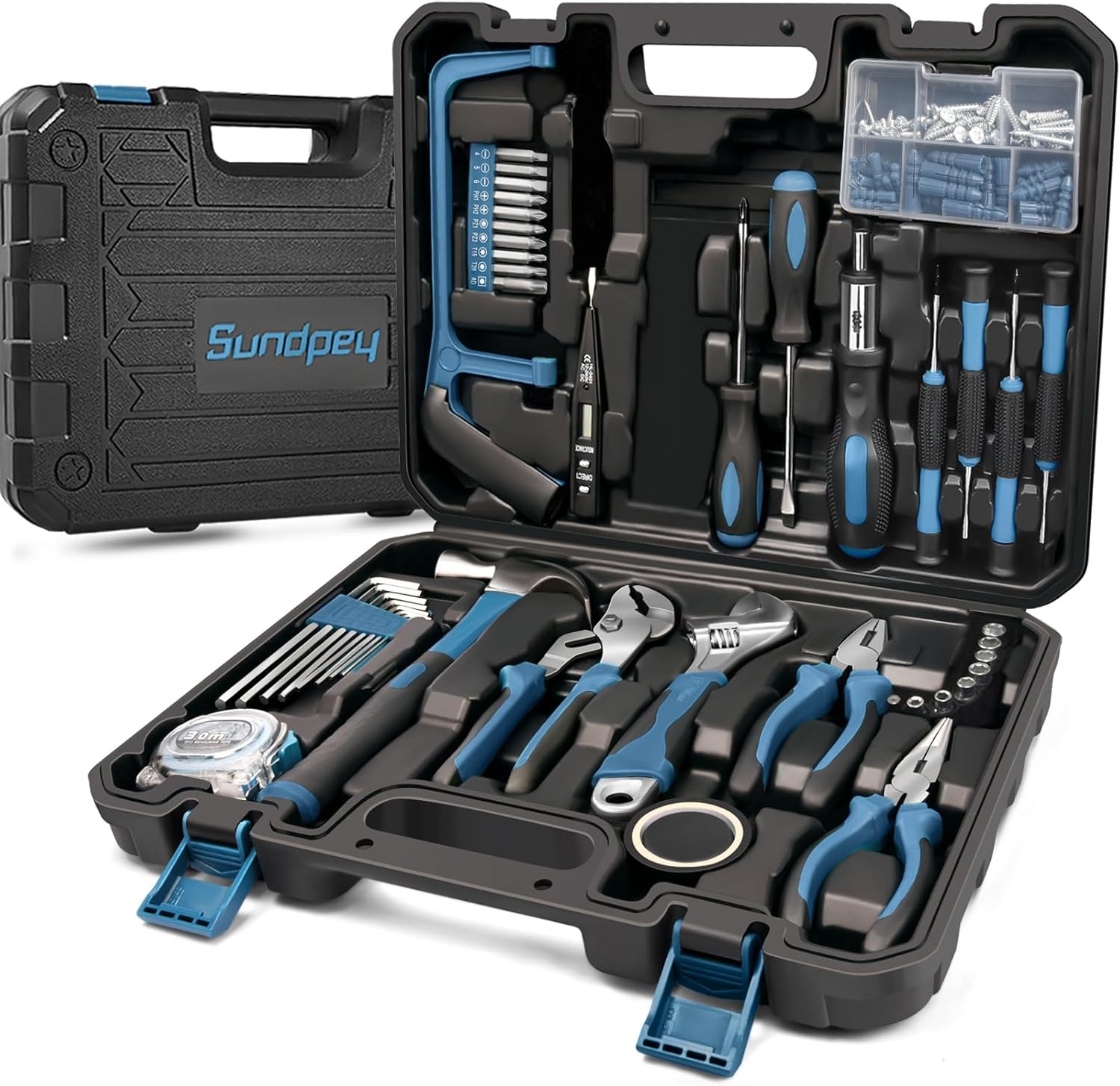 Sundpey Home Tool Kit 148PCs - Home Improvement Portable General Repair Basic Hand DIY Tool Set - All Purpose Tools for Men Women & Handyman & Homeowner & Beginner & College Student with Storage Case