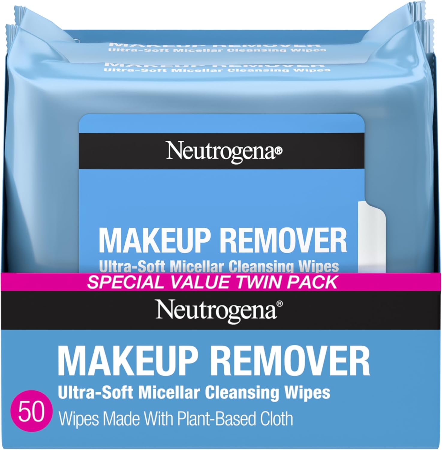 Neutrogena Makeup Removing Wipes, 25 Count, Twin Pack