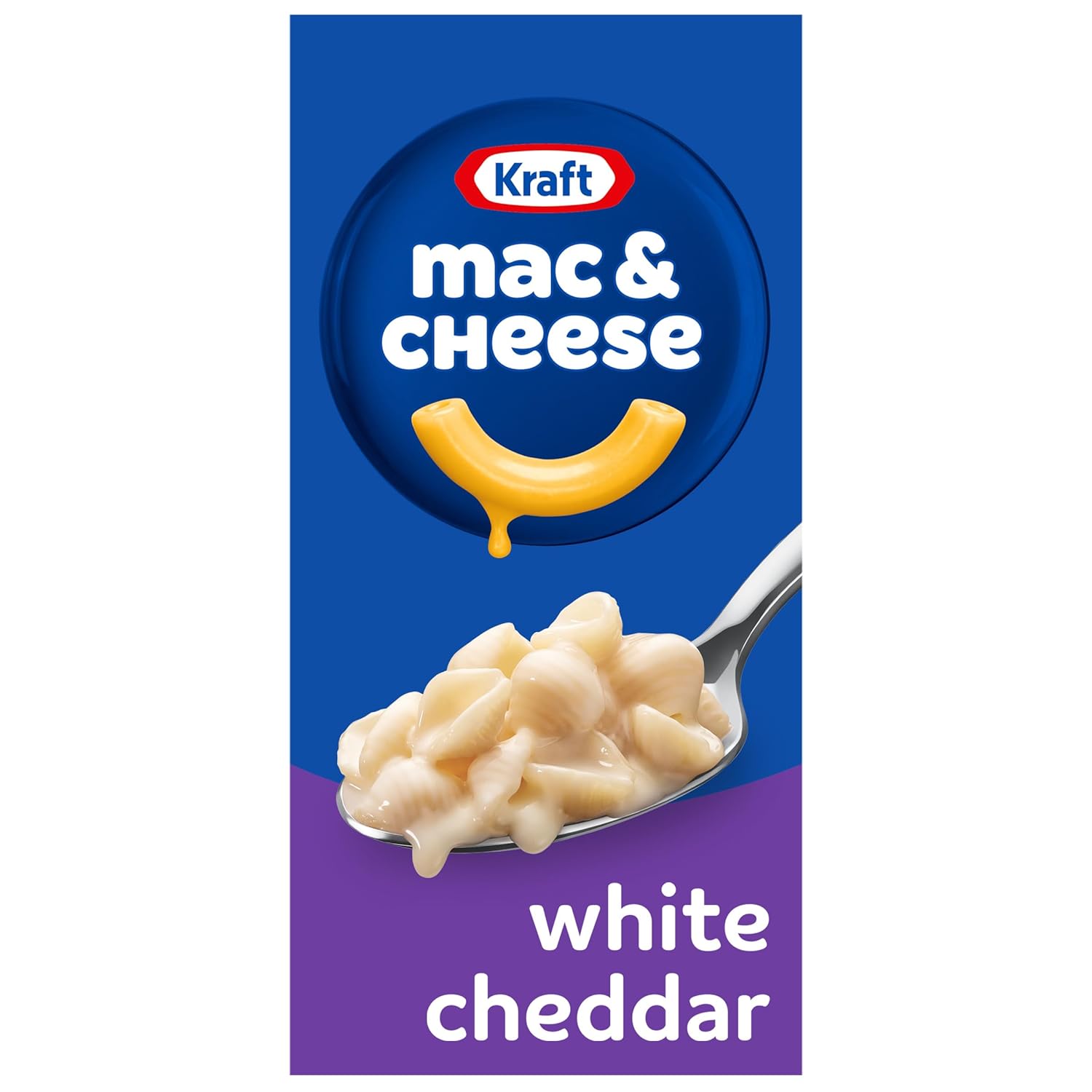 Kraft White Cheddar Mac & Cheese Macaroni and Cheese Dinner Pasta Shells, 7.3 oz Box