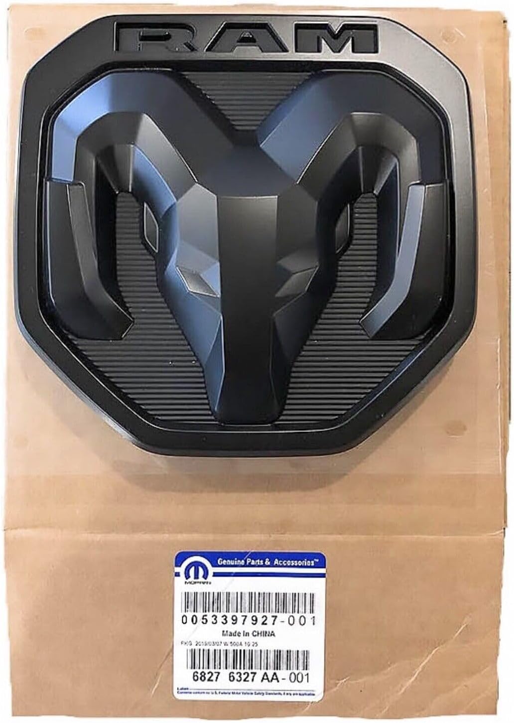 2019 Dodge RAM 1500 DT Black Satin Large RAM Tailgate Emblem NEW MOPAR OEM