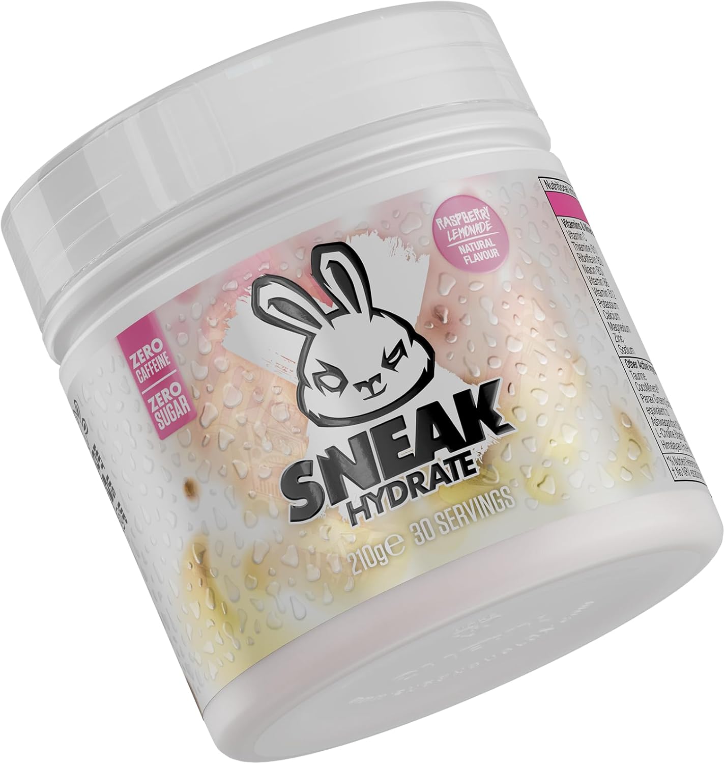 SNEAK Hydrate | Raspberry Lemonade | Coconut Water with Electrolytes, Zero Caffeine, Zero Sugar, Natural Flavours & Colours, Ashwagandha KSM-66 | 30 Servings