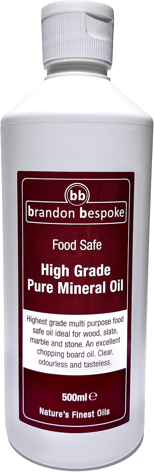 Pure Mineral Oil - Chopping Board Oil - Cutting Board, Worktop, Wood - Slate - Stone - 500ml (Food Safe)