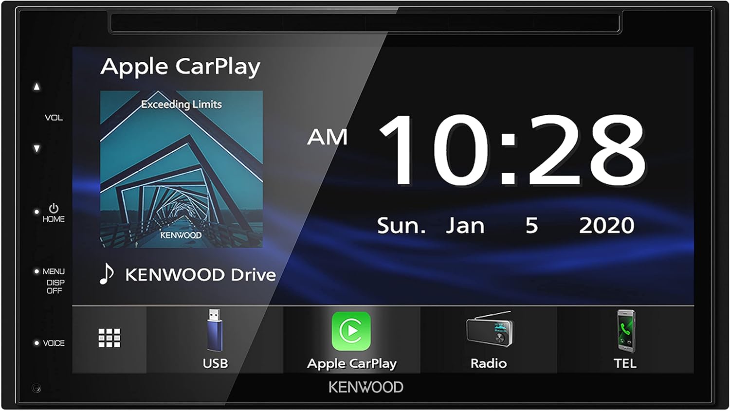 KENWOOD DDX5707S Double Din DVD Car Stereo with Apple Carplay and Android Auto, 6.8 Inch Touchscreen, Bluetooth, Backup Camera Input, Subwoofer Out