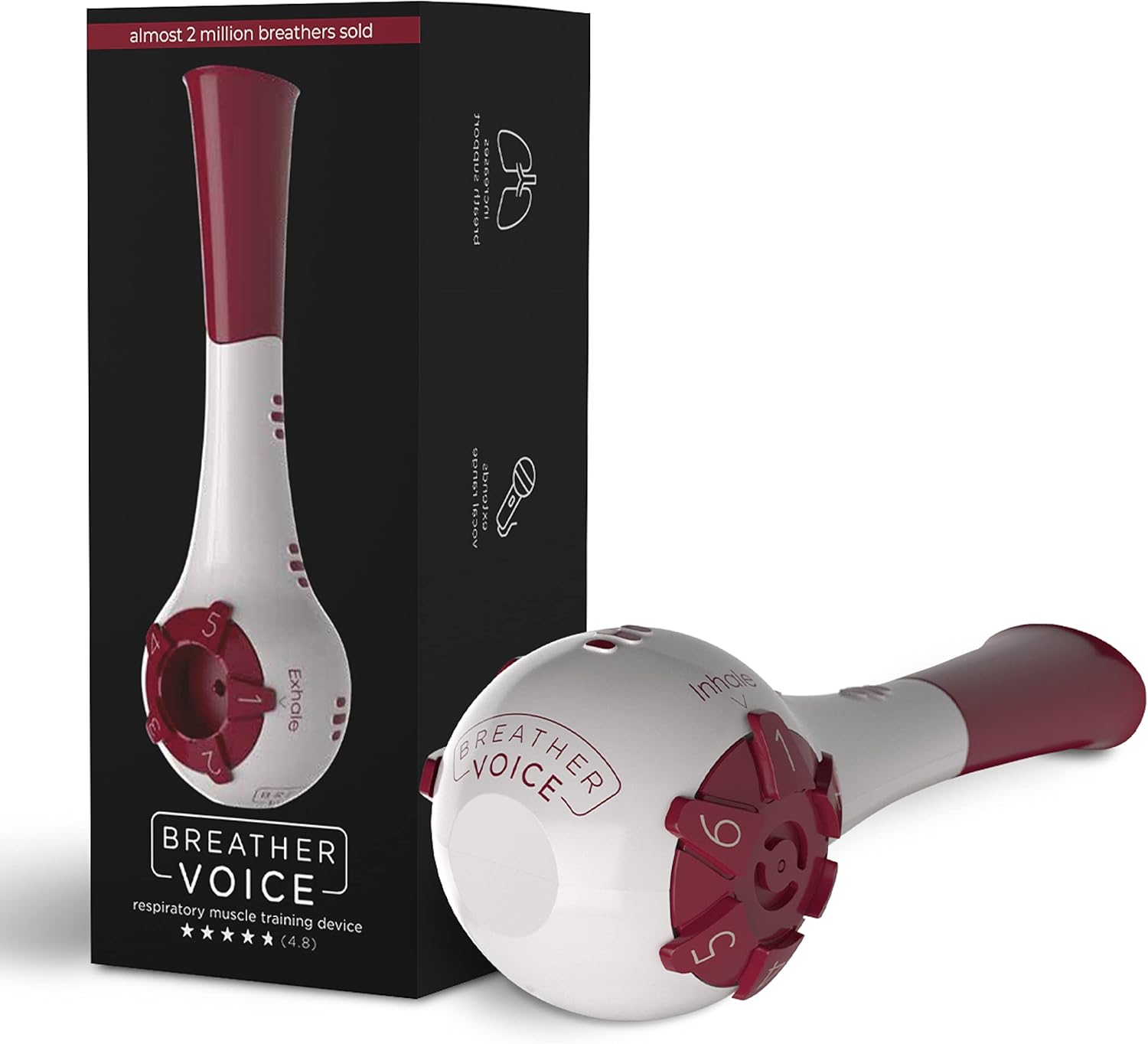 Breather Voice | Hand-Held Independent Vocal Muscle Trainer for Singers, Podcasters, Speakers, Influencers | Improve Vocal Strength with Safe Voice Training Device | Guided Mobile App Included