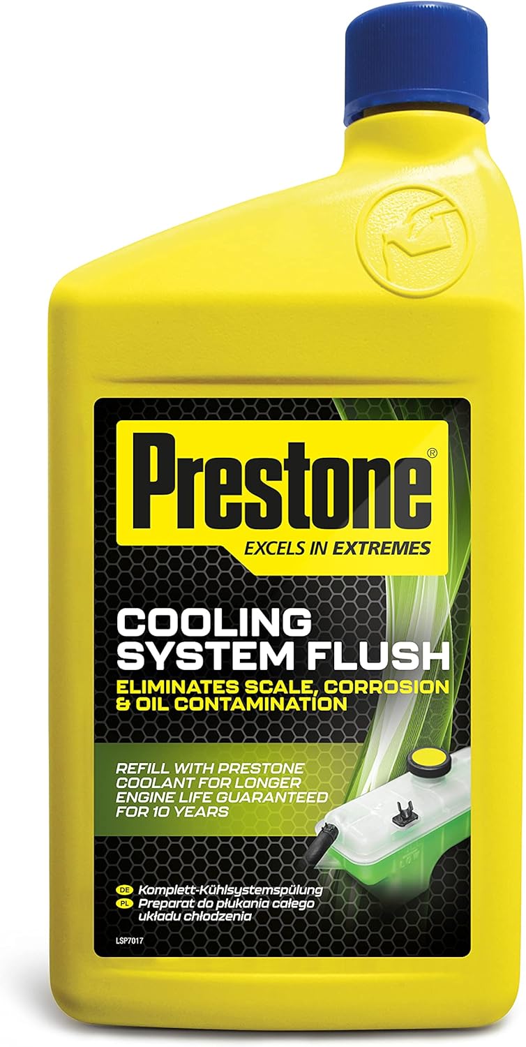 Prestone Coolant Flush, Engine Coolant Flush For Car To Prevent Problems & Maximise Performance, Car Coolant Flush With Advanced Cleaner To Dissolve Corrosion & Scale, Safe For All Engines, 1 Litre