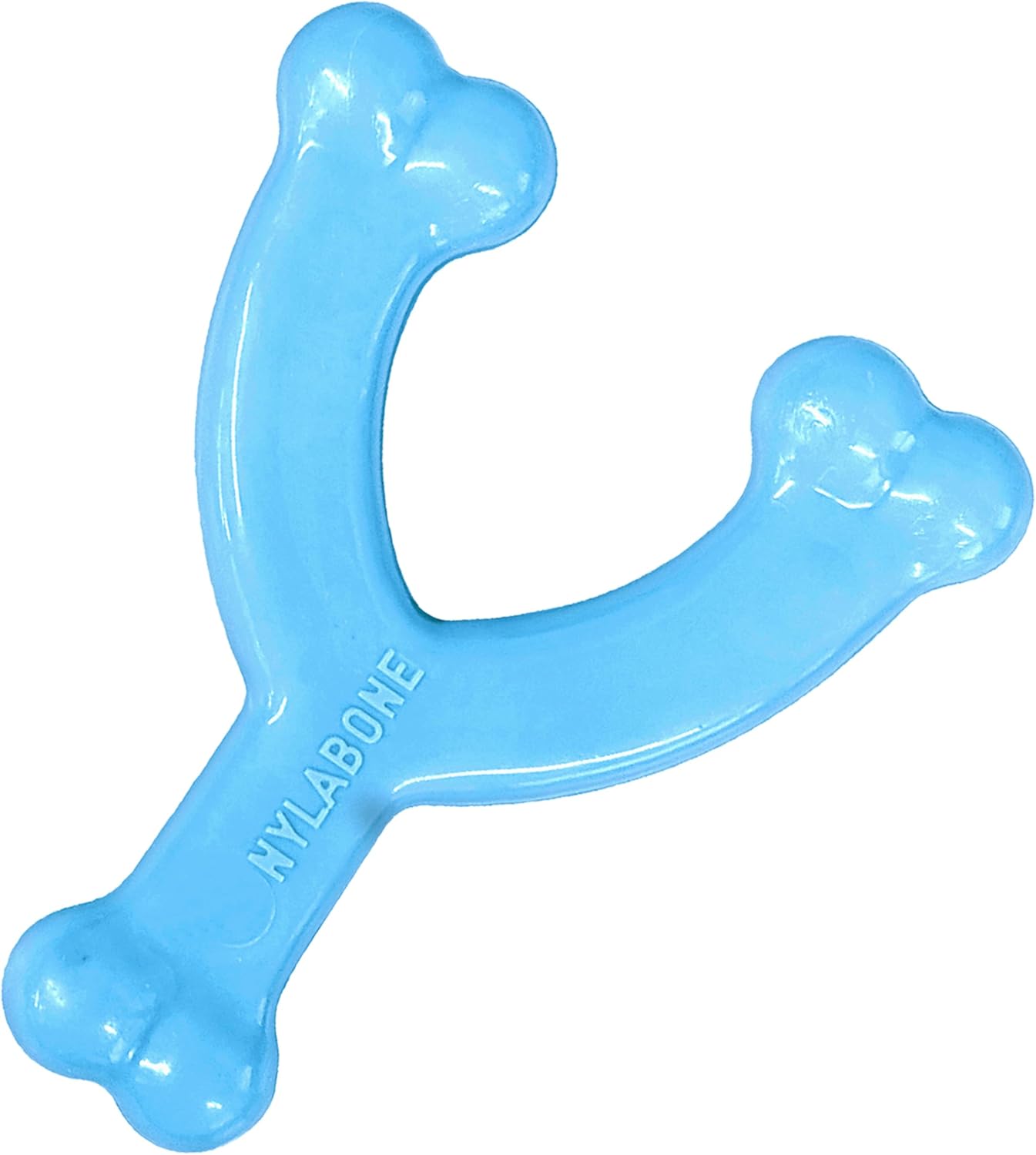 Nylabone Wishbone Puppy Chew Toy, Toys for Teething Puppies, Blue, Chicken Flavor, X-Small - Up to 15 lbs, 1 Count