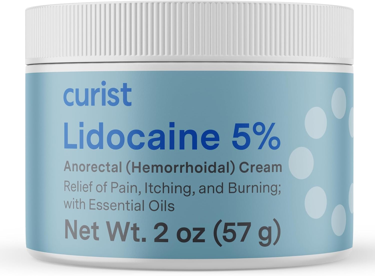 Curist 5% Lidocaine Cream Topical Pain Relief - Numb Quickly & Effectively with 5% Lidocaine Numbing Cream - (1 Pack - 2 oz Jar)