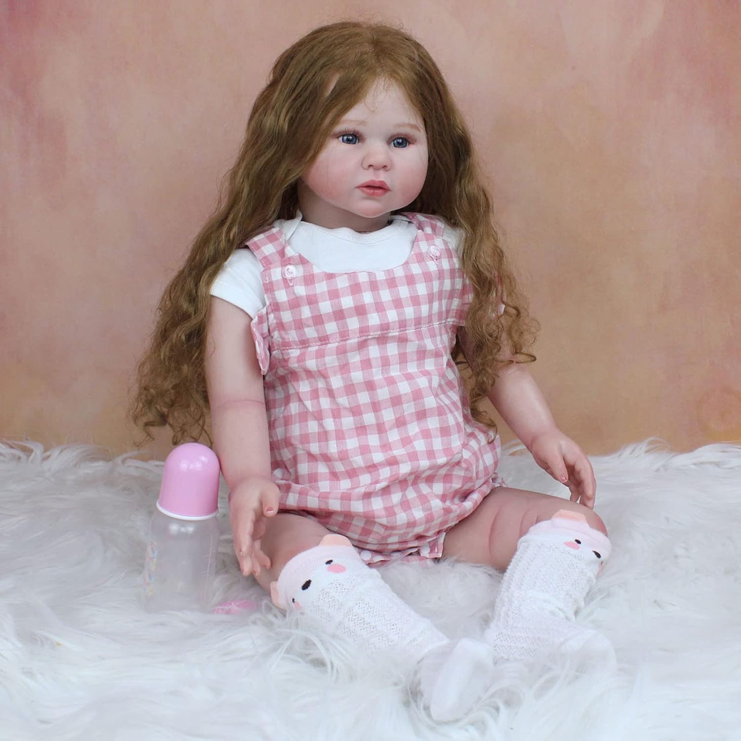 YIHANGG Huge Reborn Toddler Doll 70CM Realistic Girl Doll 28inch Reborn Baby Doll Long Blond Hair Princess Dress Up Kids Birthday