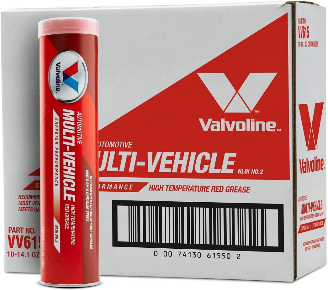 Valvoline Multi-Vehicle High Temperature Red Grease 14.1 OZ Cartridge, Case of 50