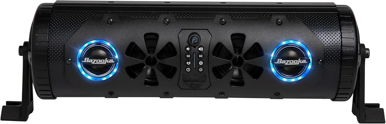 Bazooka G3 Bluetooth 16 inch Party Bar | 450-watt Max Power | LED Lights | Party Button Music Sharing | Marine Grade Speakers | Off Road, Golf Cart, Marine, and Outdoor Speaker System
