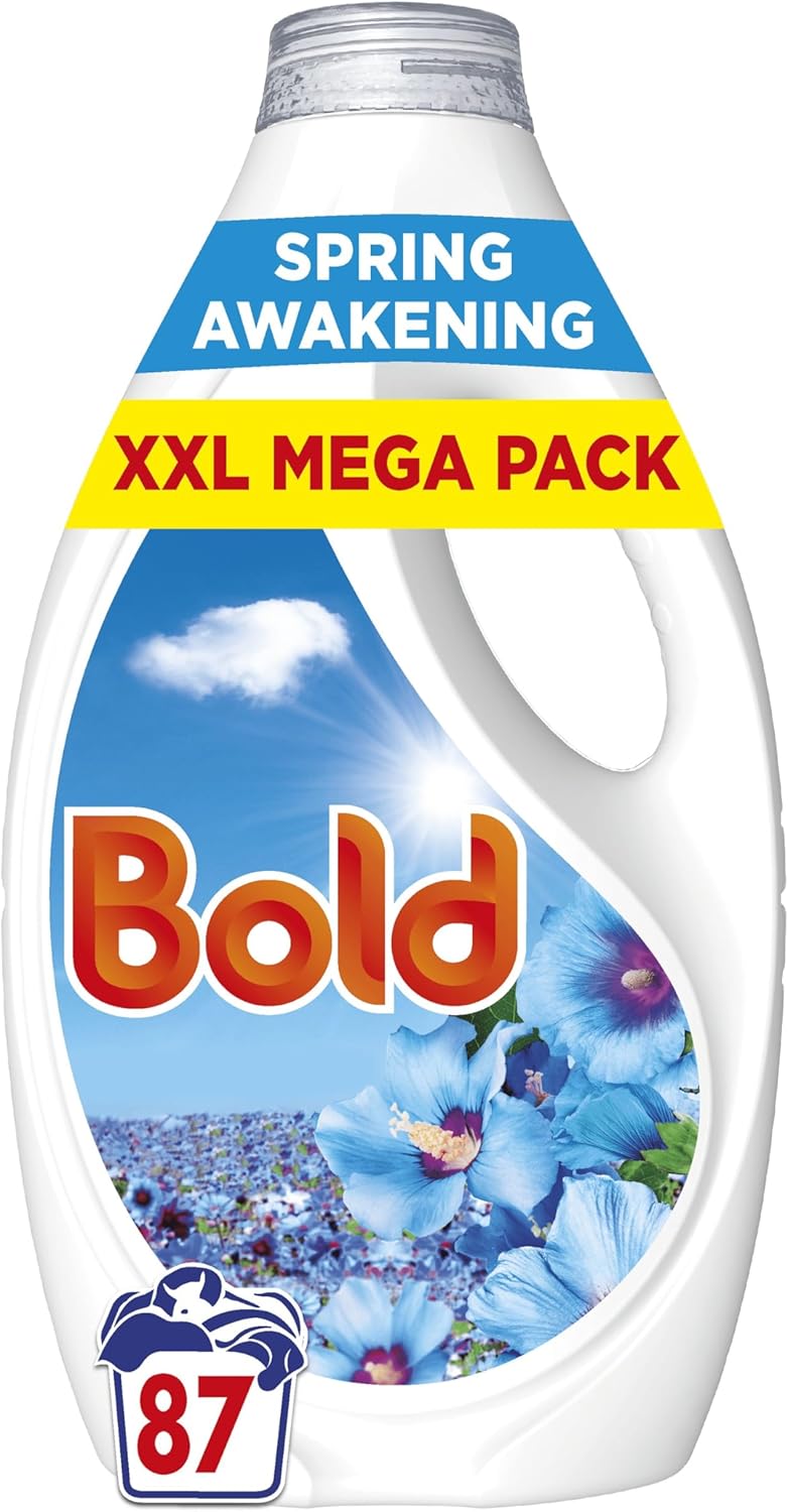 Bold Washing Liquid Laundry Detergent 87 Washes, 2.697l, Spring Awakening, Outdoor Freshness That Lasts And Lasts With Build In Stain Remover And Lenor Freshness