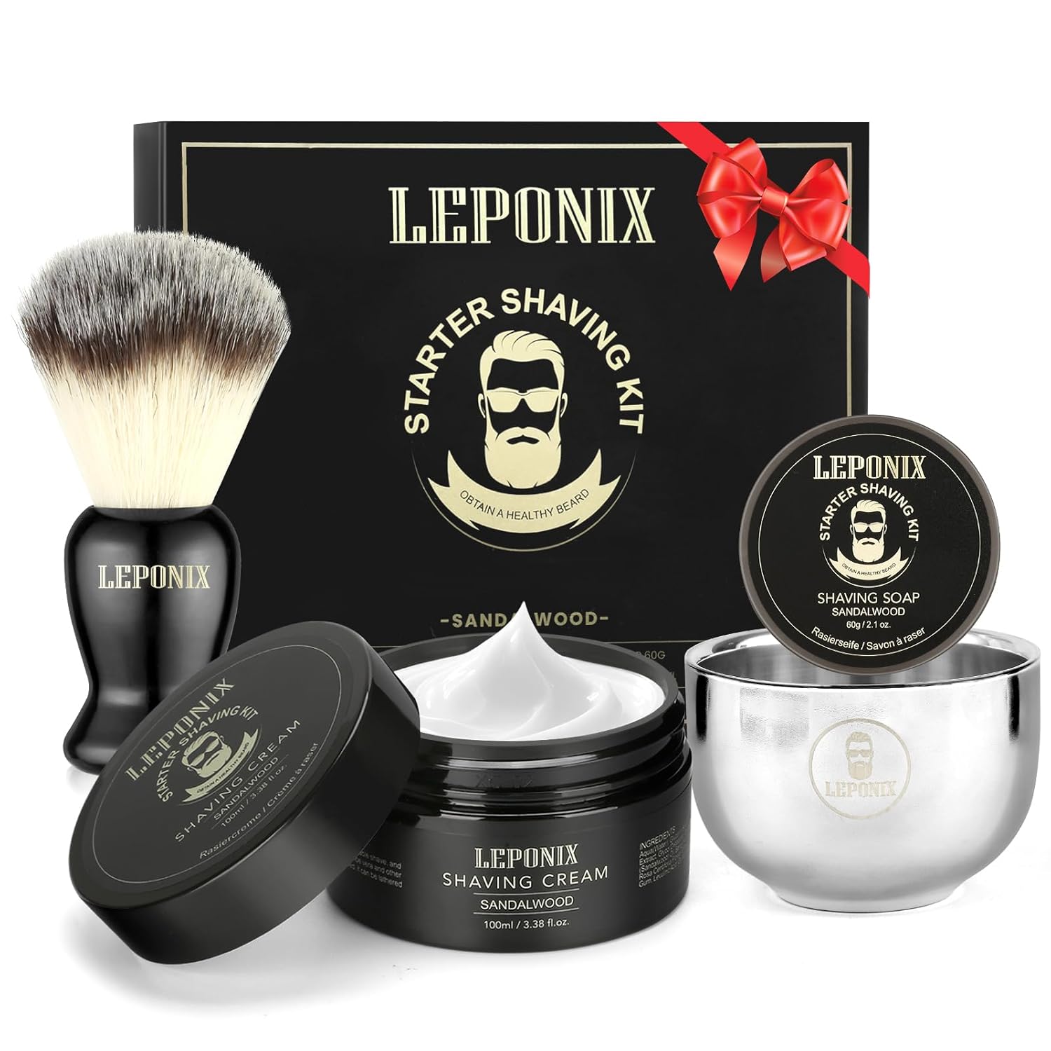Shaving Kit for Men, Include Shaving Soap, Brush, Cream & Bowl – Premium Aftershave Gift Set for Him, Husband, Boyfriend – Ideal Stocking Stuffers & Grooming Essentials