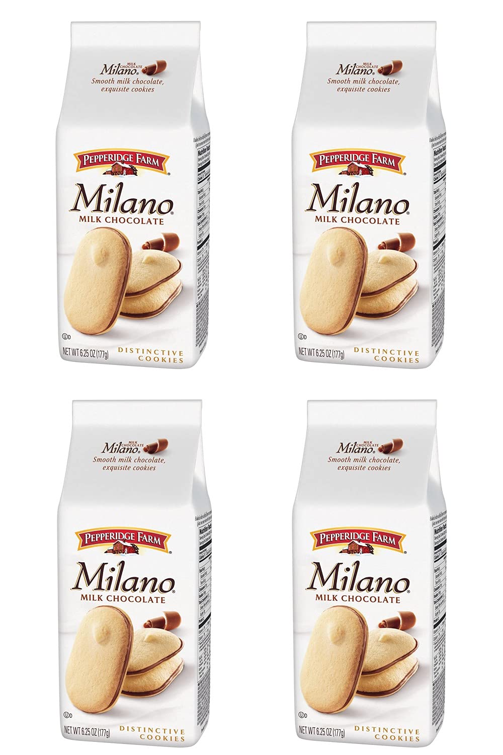 Pepperidge Farm Milano Cookies, Milk Chocolate, 6.25 Oz Bag - Pack of 4